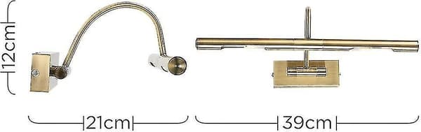 Par - Moderne Justerbare Antik Messingbelysning til To Billeder - FA10 -
