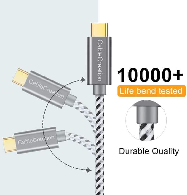 6 tommer USB-C-kabel, kort, CableCreation kort USB til USB-C-kabel 3A hurtigopladningskabel