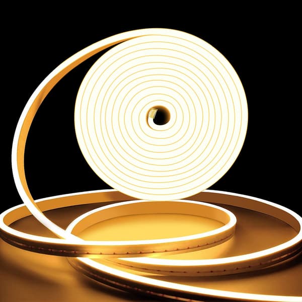 Neon LED-stripe varmhvit, 5m 12V DC, fleksibel neon-tau-belysning vanntett IP65, neon LED-lys-FA-