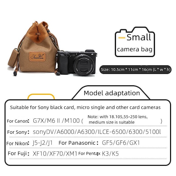 Kameraväska Digital väska Vattentät Stötsäker ventilerande kameraryggsäck för Nikon Canon Sony liten videoväska Ryggsäc