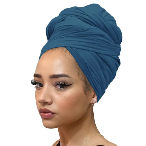 Stretch Huvudscarfs Hårband För Muslimer Mjuka Andningsbara Scarf-Deep Ha Tsing