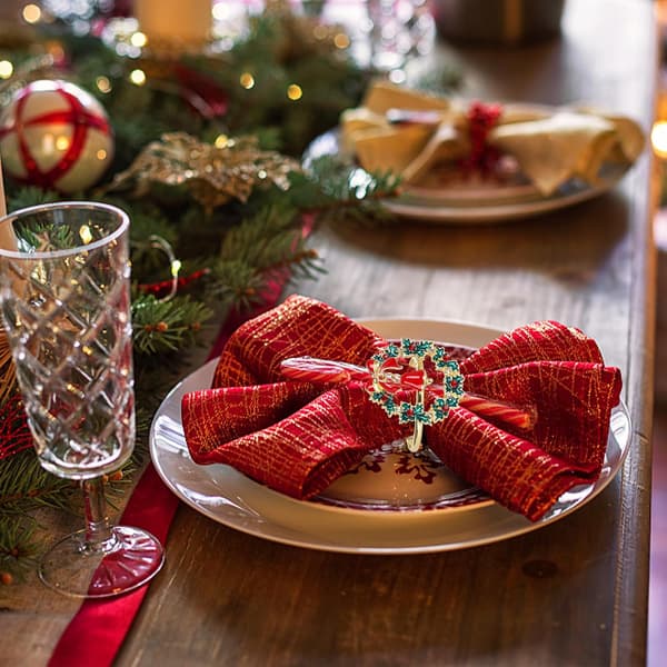 Julkrans Serviettholdere 6 stk. Jul Serviettholdere, Christm-FA-