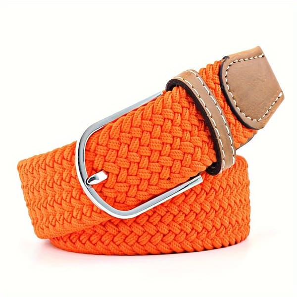 Elastisk midjebelte for menn og kvinner – koreansk stil elastisk belte med ovalt spenne i sinklegering Orange