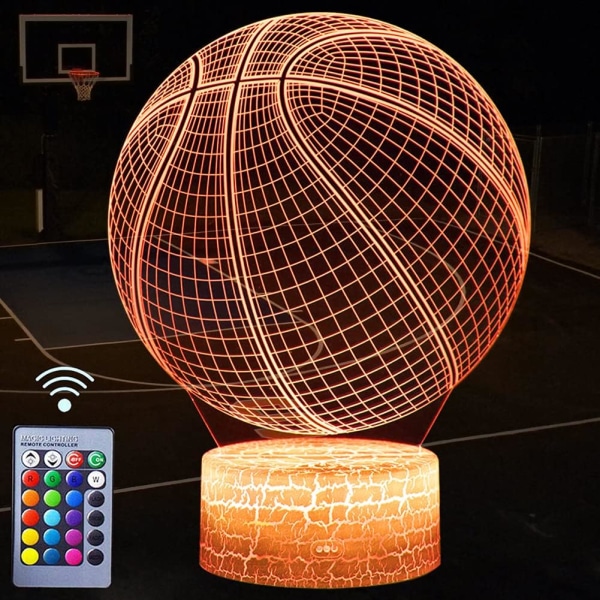 Basket Nattlampa - 3D LED-lampa med fjärrkontroll