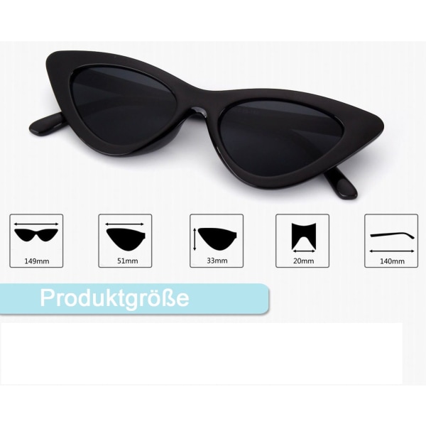Lasit Vintage Cat Eye Aurinkolasit Tyyli UV-suojatut Lasit