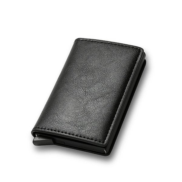 Kulfiber Kreditkortsholder Punge Herrer Rfid Sort Magic Trifold Læder Smal Minipung Lille Pengepung Herretasker Black