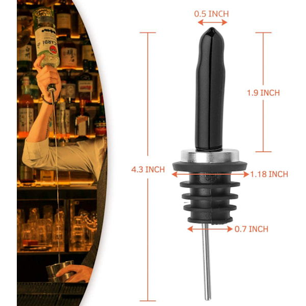 12-pakning rustfrie spritflaskepipetter med avsmalnende tut og lange støvbeskyttere, oljedispenserpipetter for helling
