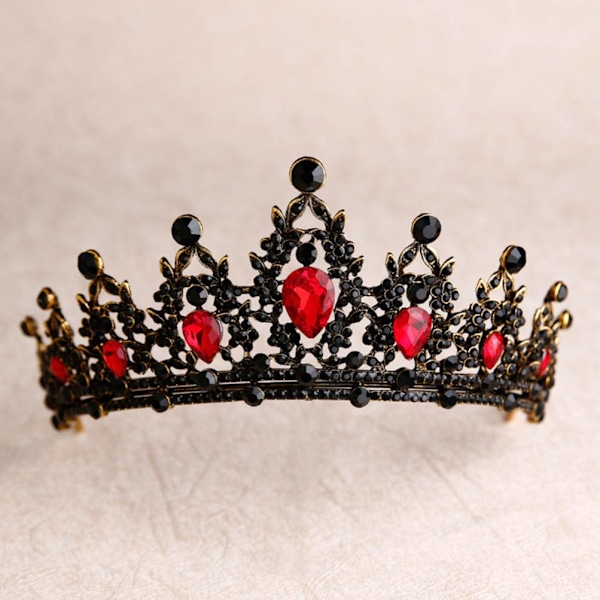 NOE Barock bröllopskronor, svarta strass, gotisk chic