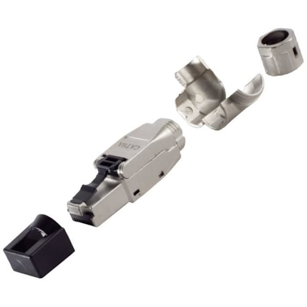 BKL Elektronisk 10121202 RJ45 vinklet plugg, verktøyfri, STP, Cat 6A 10121202 hann, rett Antall stolper 8P8C sølv 1 stk