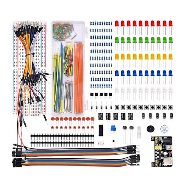 Nyt Breadboard-sæt Elektronik DIY-sæt med plastikboks til R3-pakke, SD-FA-