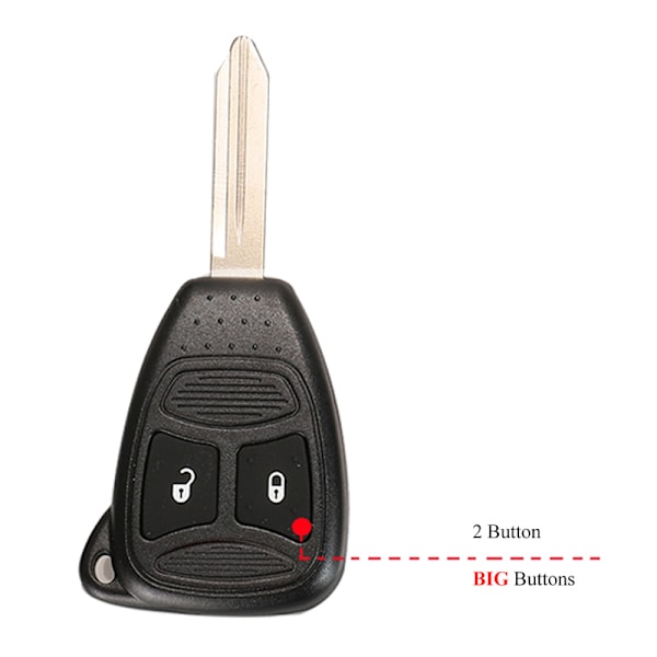 Casknyckel 10x, 2/3/4/5/6 Buto til Chrysler Aspen 300 Dodge RAM Caravan Jeep Commander Grand Cherokee 2 Big Buttons
