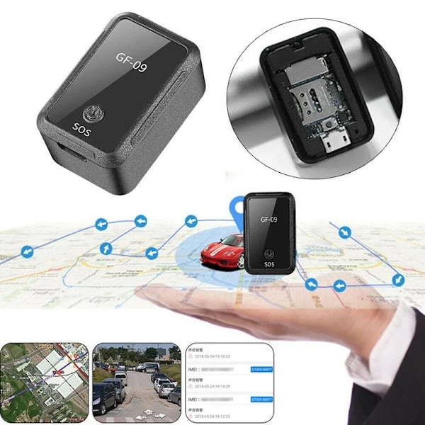 GF09 Mini GPS-spårare, Magnetisk Mini GPS Realtid Lång Standby Spårningsenhet för Fordon Bil Person Hund Husdjur