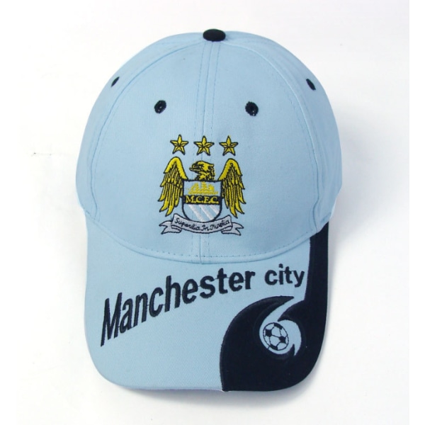 Broderet Cap Unisex Justerbar Fodboldkasket Manchester City Light Blue