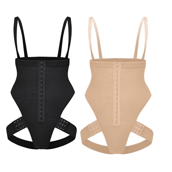 Shapewear för kvinnor Magkontroll Trosbody svart black L