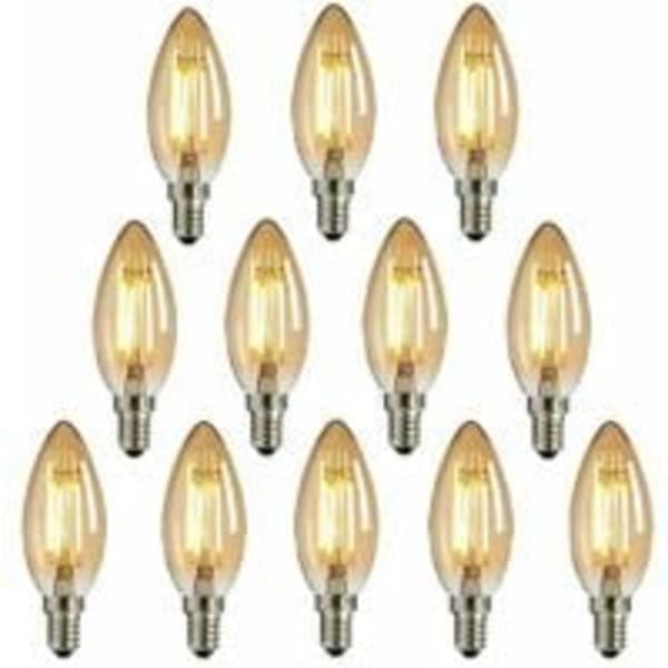 12-pak E14 LED Edison Pærer, Nuodi Antik Ravfarvet Lys Fan-FA-