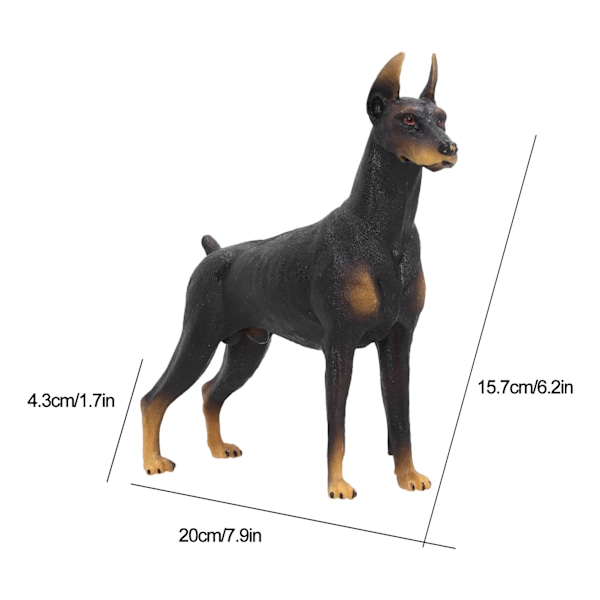 Svart Doberman Modell Leksaker Söta Simulering Djur Figur Barn Tidig Utbildning Leksak Svart