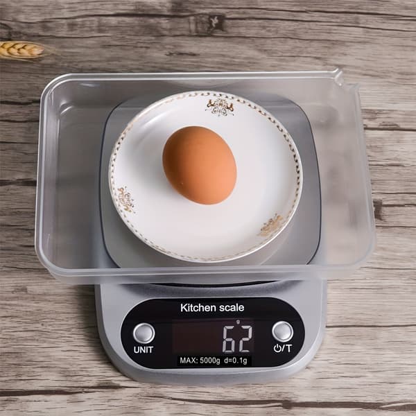 Digital post- och köksvåg, elektronisk våg i rostfritt stål för post, mat, bakning, mångsidig 5kg/0.1