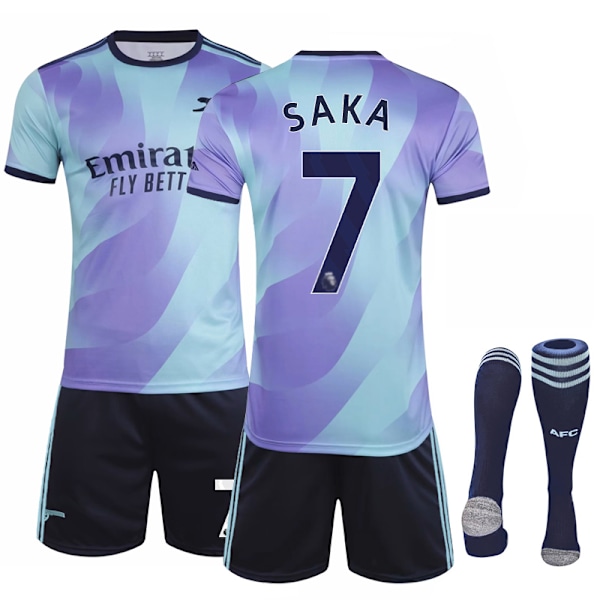 2024-2025 Arsenal Aaway Lasten Aikuisten Jalkapallopaita Jersey No. 7 Saka 18