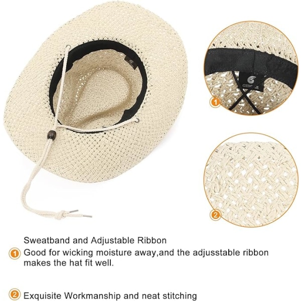 Cowboy Hat Halm Hat Mænds Sommer Hat Western Hat