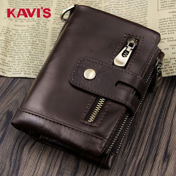 Miehen nahkainen lompakko RFID-varkaussulun kanssa, aito nahka Doka Bit Crazy Horse -nahka Vintage miesten lompakko dark brown
