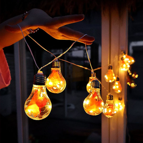 Utomhus trädgårds ljusslingor, 4M 10LED lönnlöv glödlampa ljusslinga