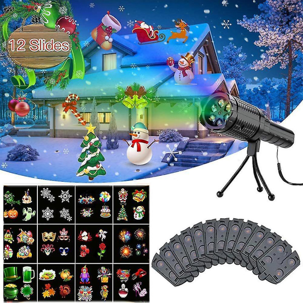 Jul 12 lysbilder LED-projektor lommelykt hage landskap innendørs/utendørs Xmas festlampe lys