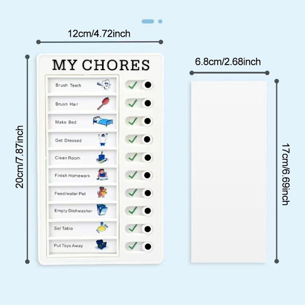 Sjekklist Dagsplanlegger Selvdisiplin Stempelkort MINE SYDDAR MINA MY CHORES