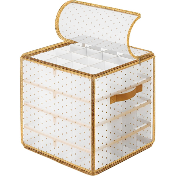 Organiserare - guld, 64 rum, 7,6 cm hver