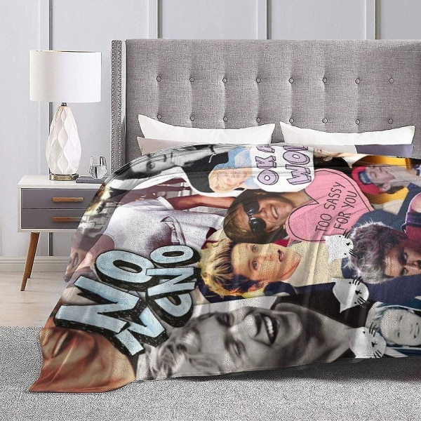 Flannel Fleece Trendy Vendbar Hyggelig Sengetæppe, Irish Singer Niall Horan Tæpper Til Stue, Krølfri Sofa Sengetæppe Air Co 60x50in 150x125cm