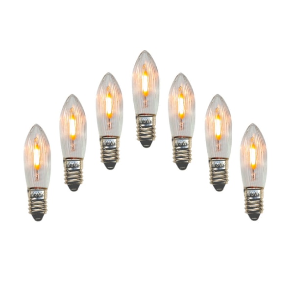 7 stk. LED-pærer filament til adventslysestager E10 universal