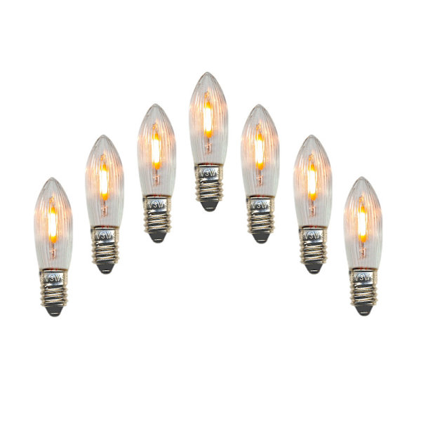 7st LED-lampor med glödtråd för adventsljusstakar E10 universal