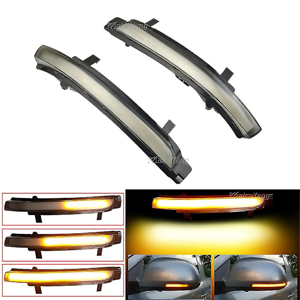 2 stk for Skoda Octavia 2009-2013 Superb 2008-2014 Dynamisk LED Blinklys Sekvensiell Indikator Speil Blinklys Dynamic Gray