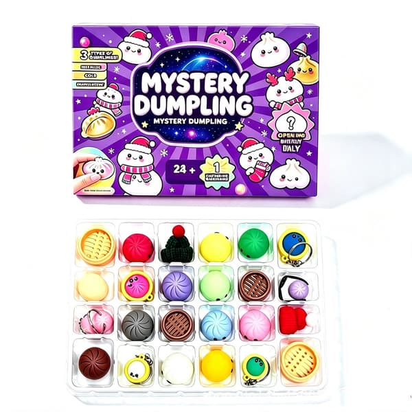 Julekalender 24 dages nedtælling, Squishy Fidget Legetøj Overraskelsesblindkasse til børn, Stresslindrende klemmelegetøj Julegave-FA-