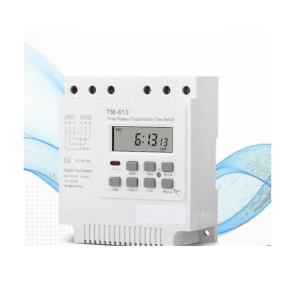 Trefaset 380v 415v Programmerbar Timerbryter med Bakgrunnsbelysning-FA-