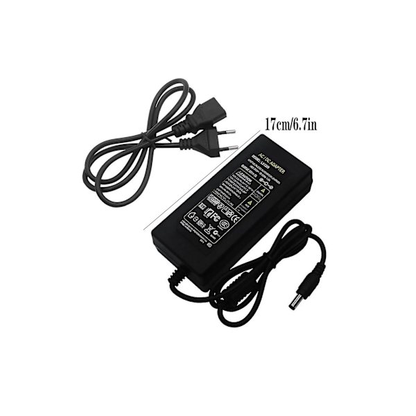 12V 5A 60W Strømforsyning AC til Adapter til 5050 3528 Fleksibel LED-Strips Lys Sort Black