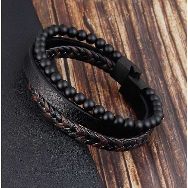 IC Magnetisk spänne Armband Armband Män Natursten Pärlstav