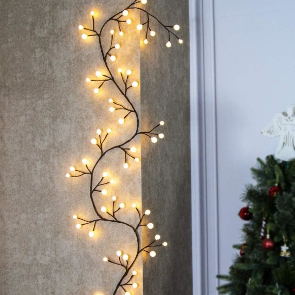 Brun Gren Gren 8,8Ft 84 Led Frosted Ball Lights Indendørs Udendørs
