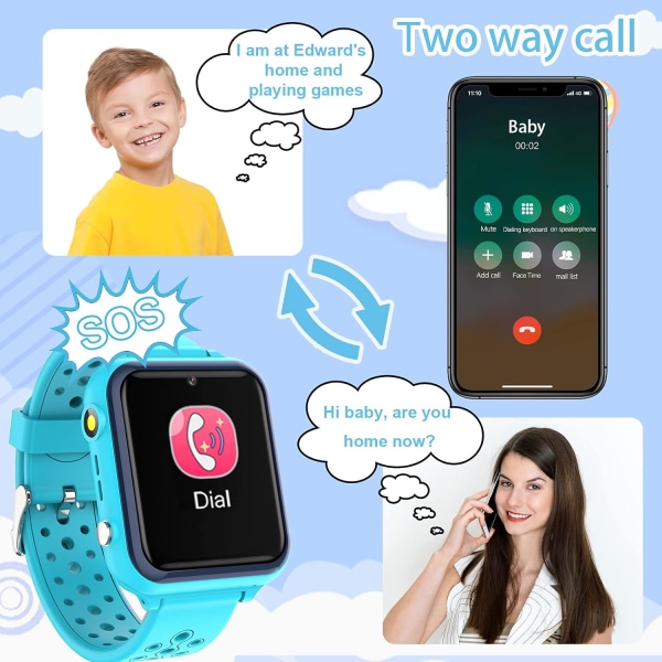 Smart Watch -telefon för barn, Vattentät Smart Watch för barn MP3-musik