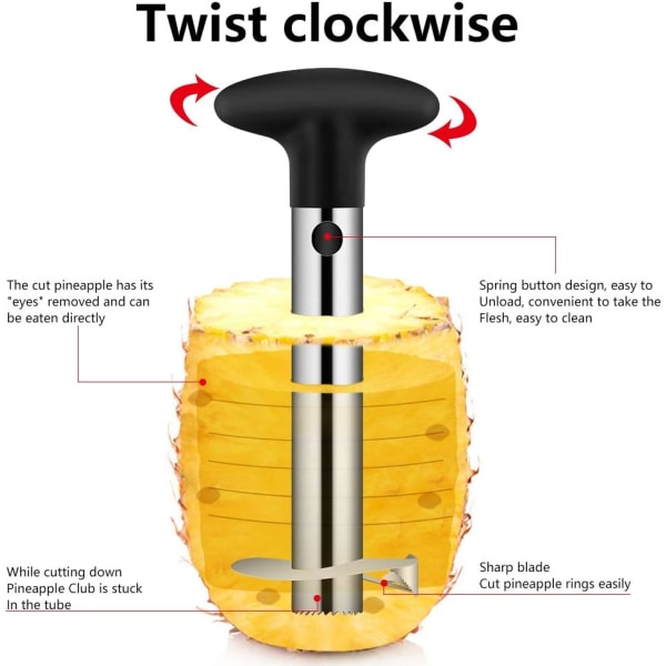 Ananas skræller i rustfrit stål