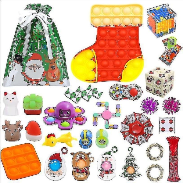 Jule-adventskalender Gave Fidget Legetøj Stressaflastende Fidget Legetøj Blind Box Barn