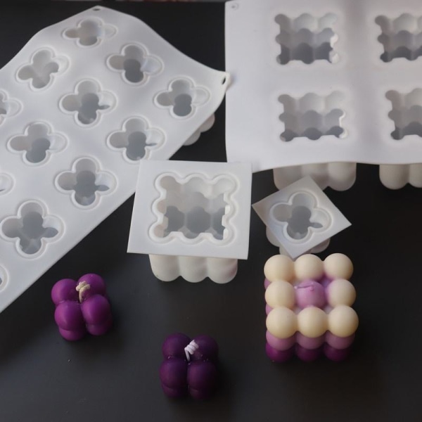 Lysformer lys stearinlys DIY støpeformer i silikonform stor rubiks kube
