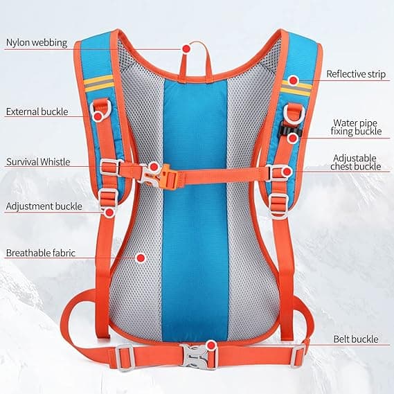 Small Cycling Backpack Waterproof Men's and Women's Sports Backpack Ski Backpack-FA- Black