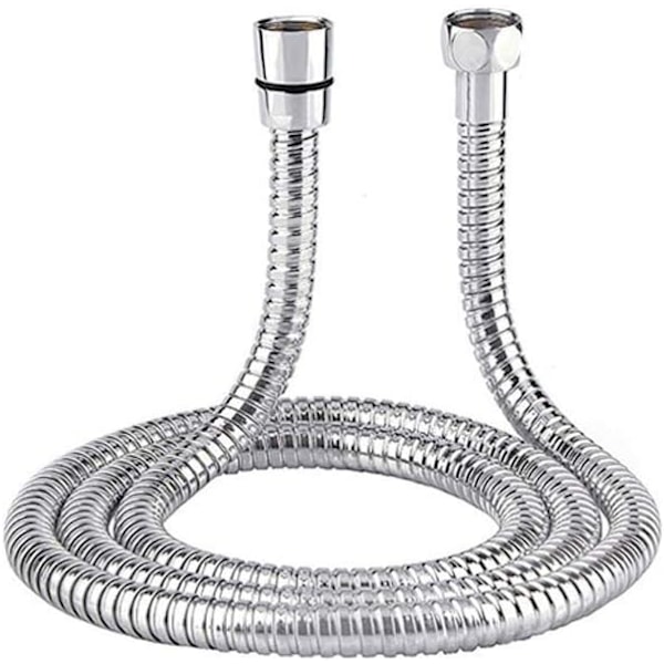 1,5 m rostfri duschslang, krom, knäckfri, universell