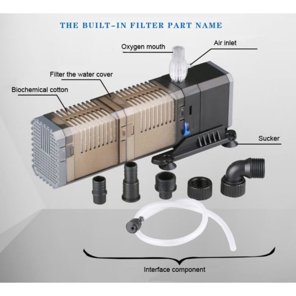 Akvaarion suodatin 3-in-1 upotettava pumppu vesipumppu