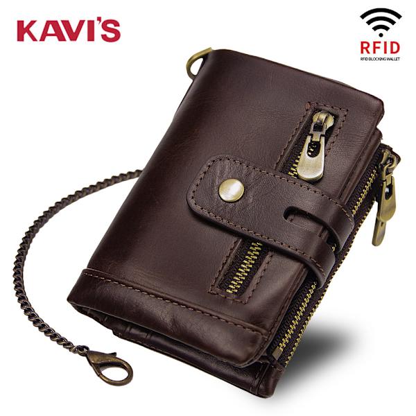 Miehen Aito Nahkainen Lompakko Rfid Varkaudenestoharja Aito Nahkainen Lompakko Doka Bit Crazy Horse Nahka Vintage Miesten Lompakko light brown