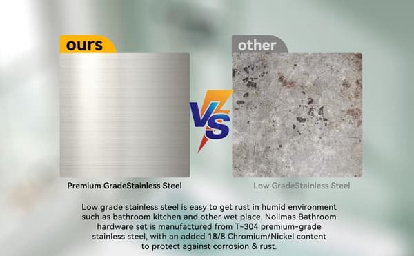 Badrumshållare, för badrum och kök, disktrasehållare, 304 rostfritt stål, väggmonterad 12'', silver