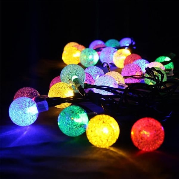 Solcellsdriven ljusslinga, 30 LED-kulor, Längd 4,5M, (flerfärger)