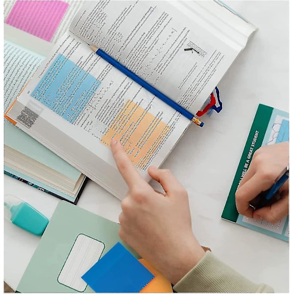 300 ark Fargerike Gjennomsiktige Selvklebende Notatblokker Selvklebende Notatblokker Gjennomsiktige Post-It-lapper