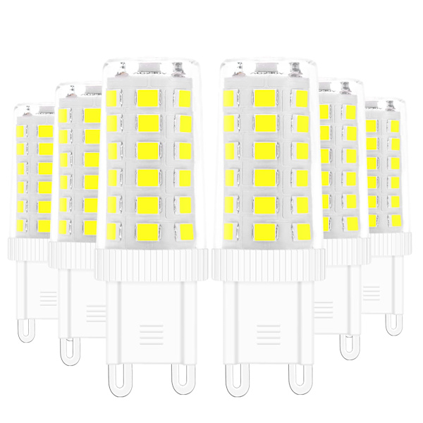 G9 LED-lampor, 5W motsvarande 40W halogenlampa vit 6000K flimmer
