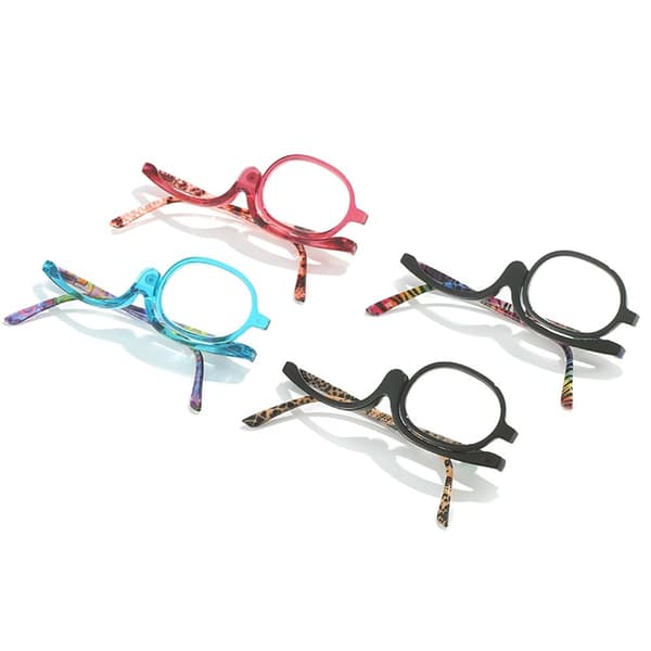 Roterende Makeup Læsebriller Foldbare Briller SORT Black Strength 2.50-Strength 2.50 Black